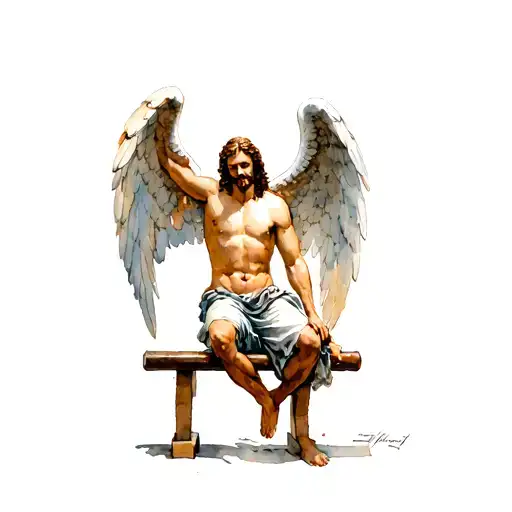 Angel Jesus Bench Pressing