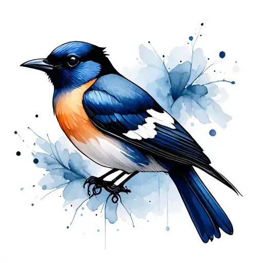 Abstract Magpie Perched