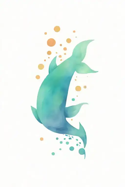 Ocean And Sea Creatures Combining Elements