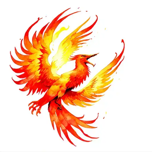 Phoenix Rising From Flames