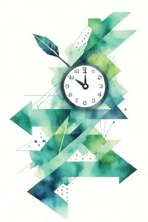 Geometric Arrow With Clock