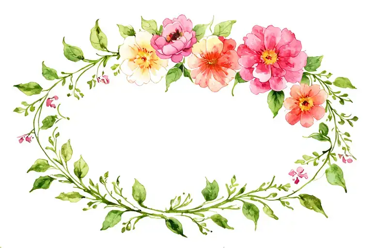 Roman Numerals Vines Flowers