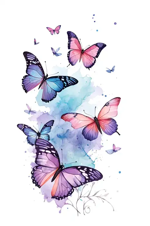 Nature Tattoo Butterflies Surrounding