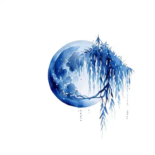 Weeping Willow Tree Moon