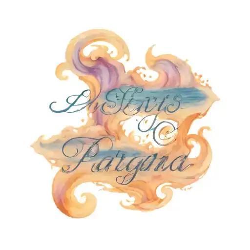 Sic Parvis Magna Writing In Waves Crashing In The Background