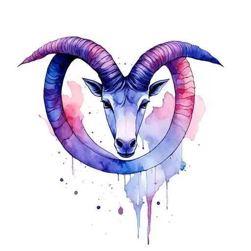 Capricorn Sign Intertwined With Aries Sign Incorporated