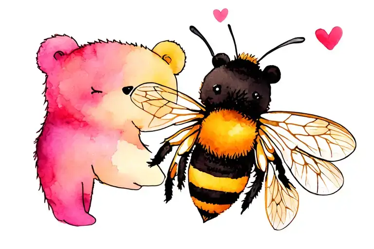 Bear & Bee Together Representing The Client's Love