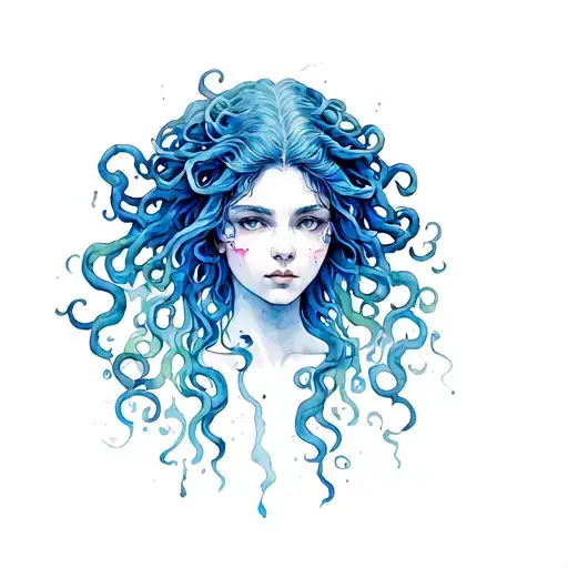 Medusa On Woman's Back