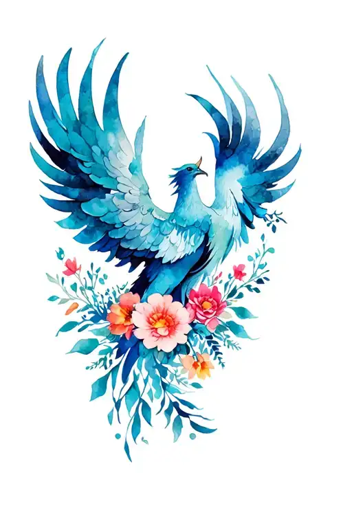 Phoenix Made Of Flowers