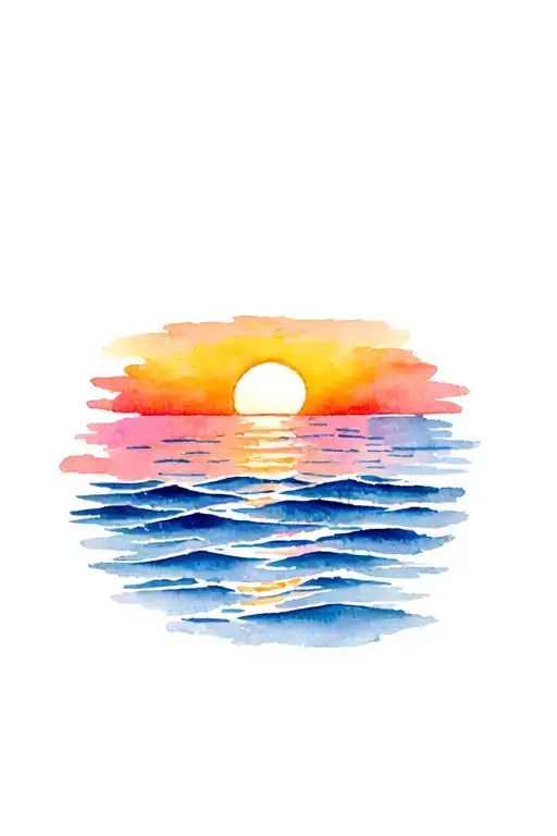 Sunset In The Sea