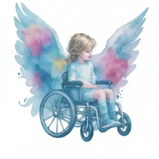 Angel Child Wheelchair Wi Hearts