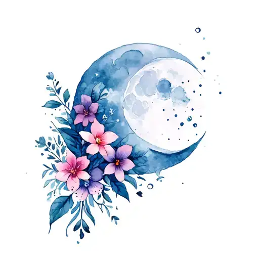 Flowers And Moon