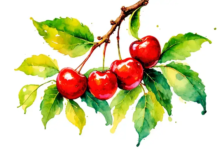 Cherry Fruit Tree Branch