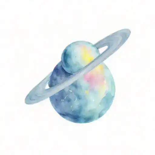 Saturn And Full Moon Space