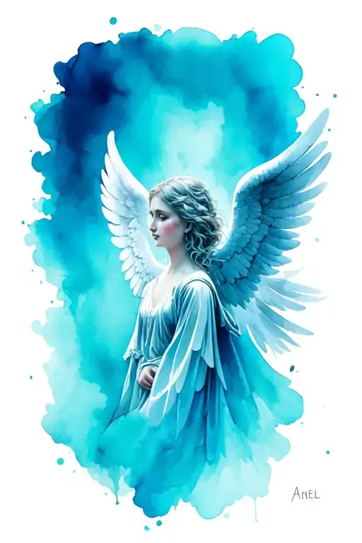 Angel Aniel Face With Wings Wrapped Round