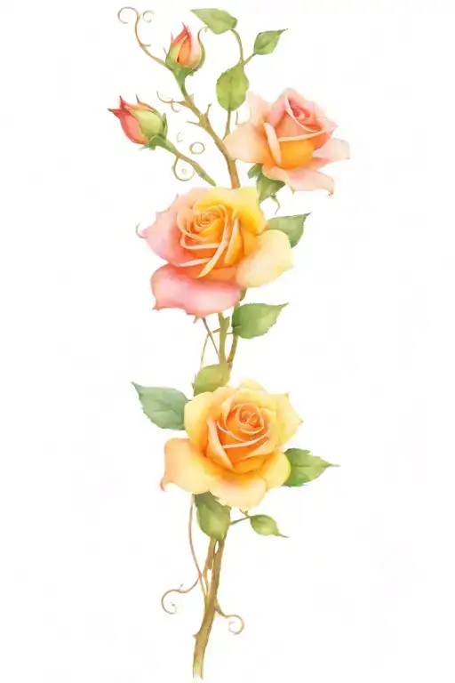 Wrapped Rose Vine With Colour Flowers To Rep My Children