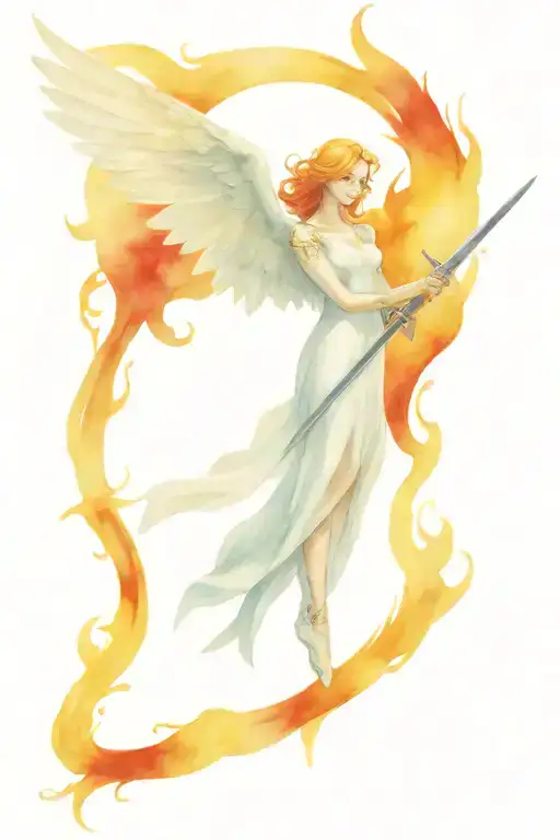 Angel On Fire With A Sword