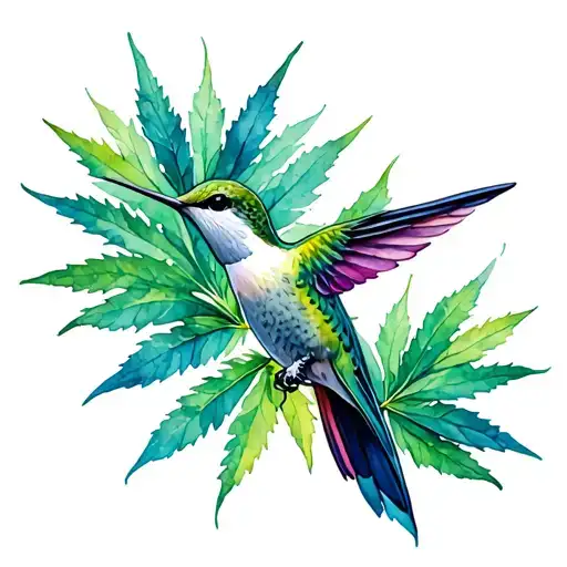 Hummingbird Marijuana Leaf In The Shape