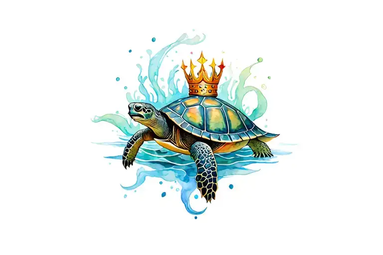 King Neptune With A Turtle Surrounded