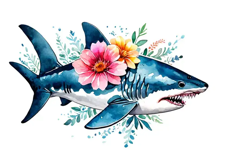 Flowers In The Shape Of A Shark Swimming
