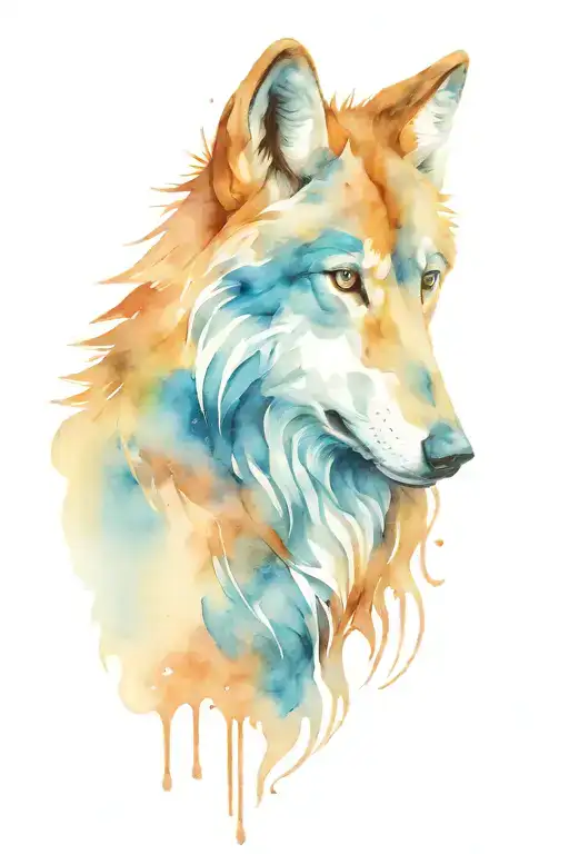 Blue Grey Wolf Face