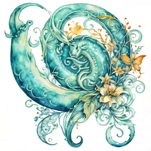 Colored Aquarius Zodiac Sign