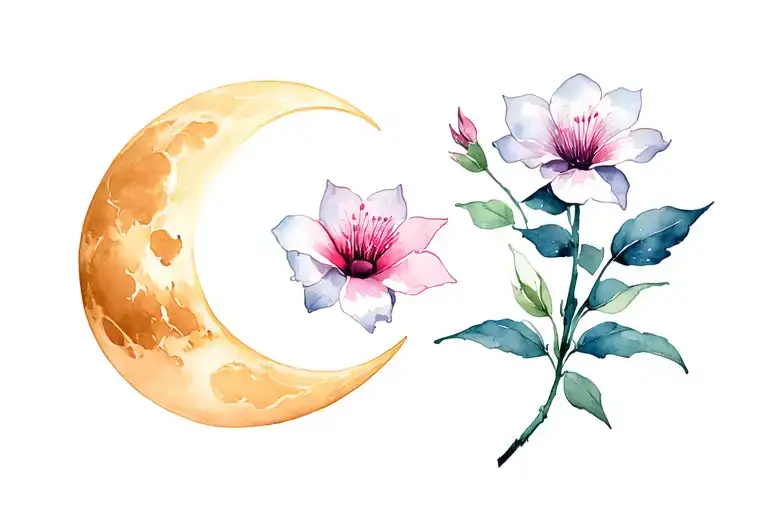 Moon And Moon Flower