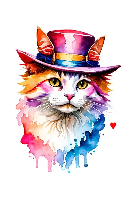 Cat Cheshire In A Hat Smokes Ace