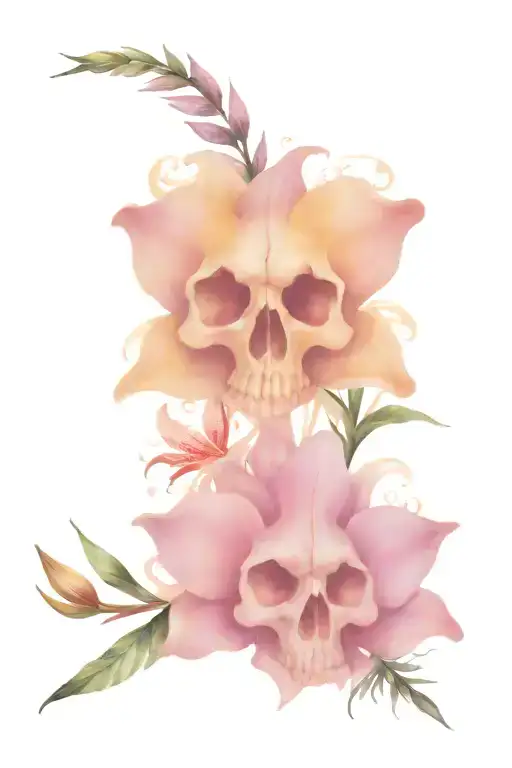 Skulls Lilies Arrow
