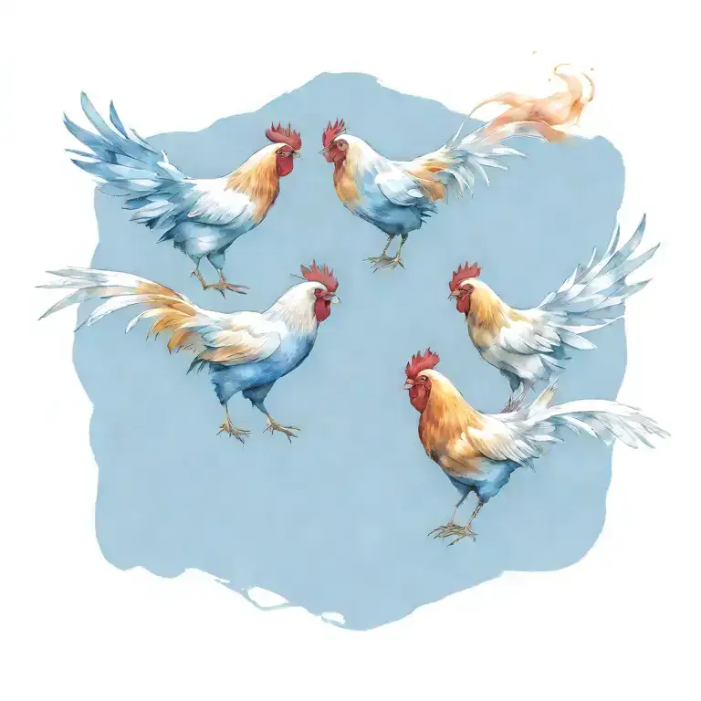 Chickens Fighting Each Other