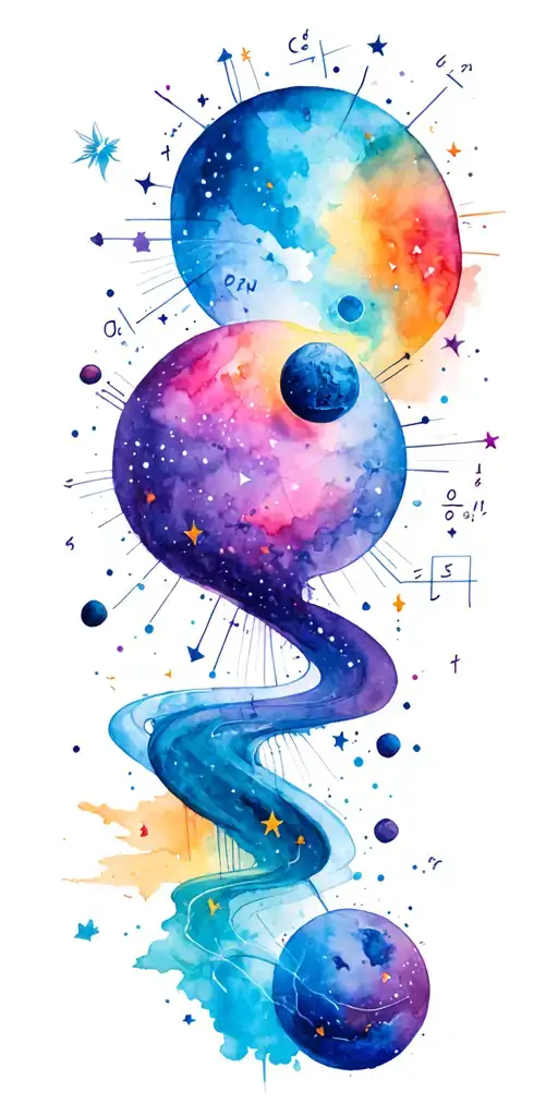 Colorful Space Physics Equation Merging