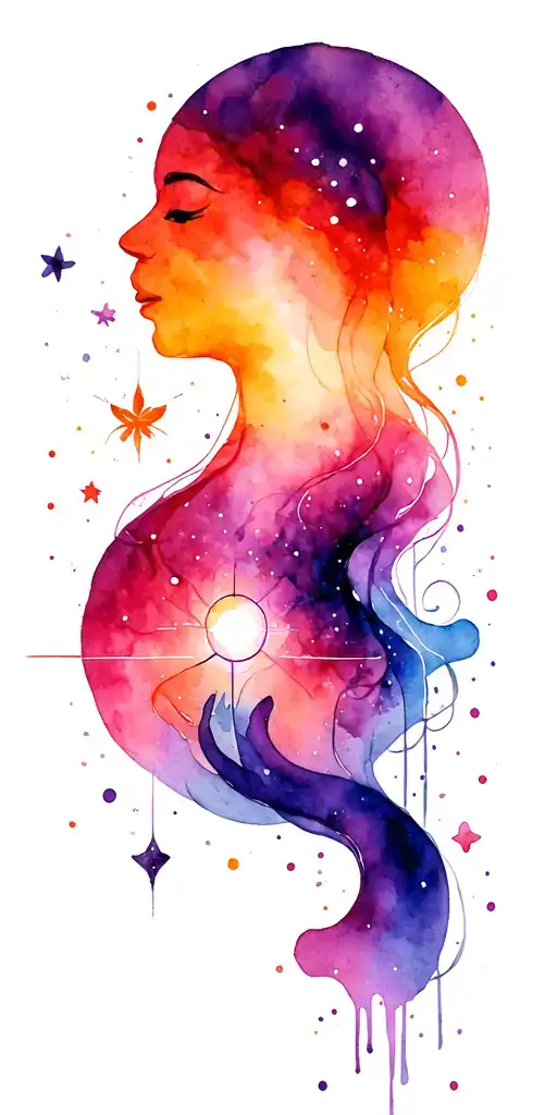 Colorful Space Physics Yogi Philosophy Merging Together