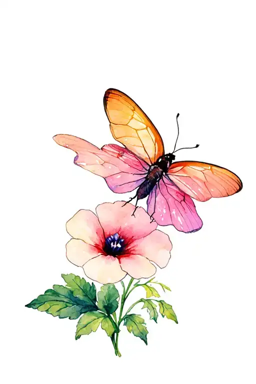 Butter Fly With Petunia