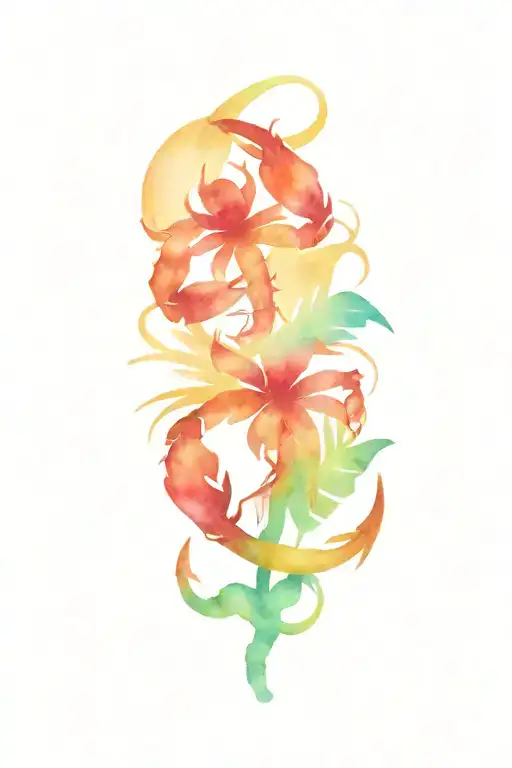 Plane Sun Wave Palm Tree Crab Anchor