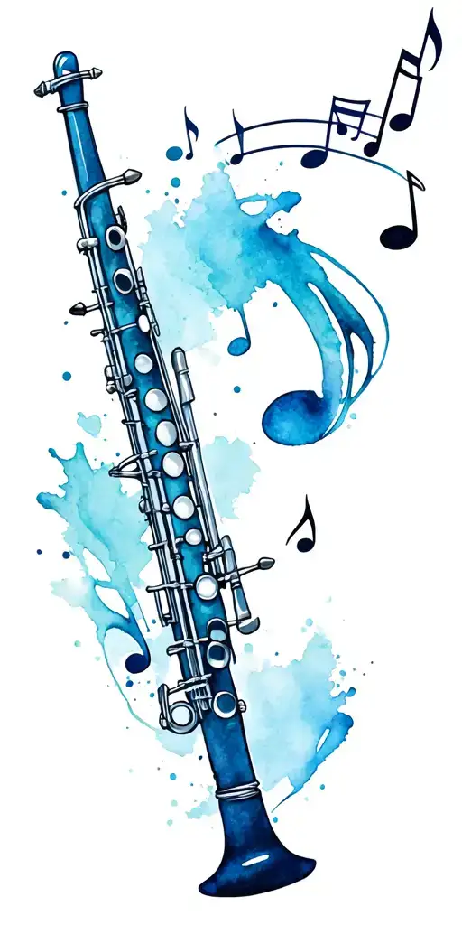 Clarinet With Notes Flying Around It