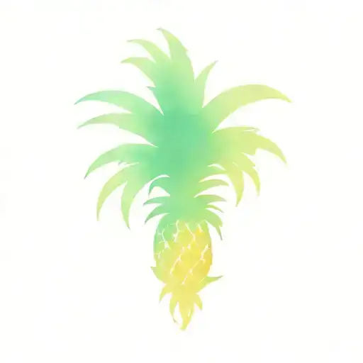 Pineapple And Palm Tree