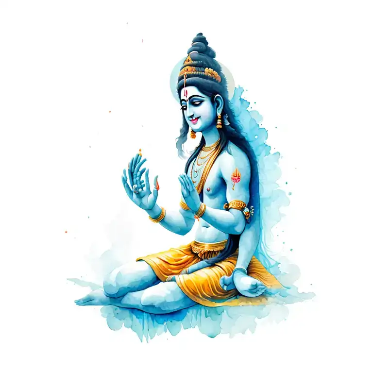 Lord Siva And Hanuman Sitting