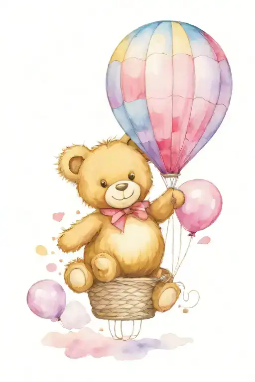 Air Balloon Teddy Bear Holding