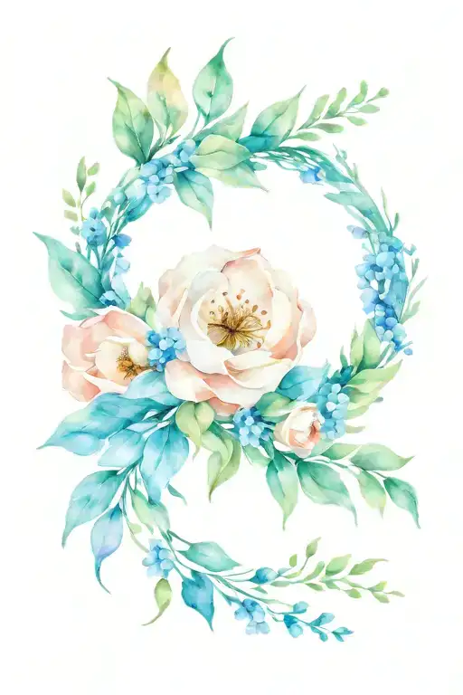 Birth Flower Wreath Wrapped