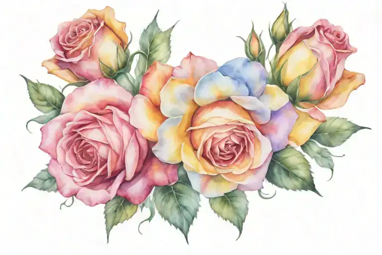 Watercolor Roses Memorial For My Grandmother