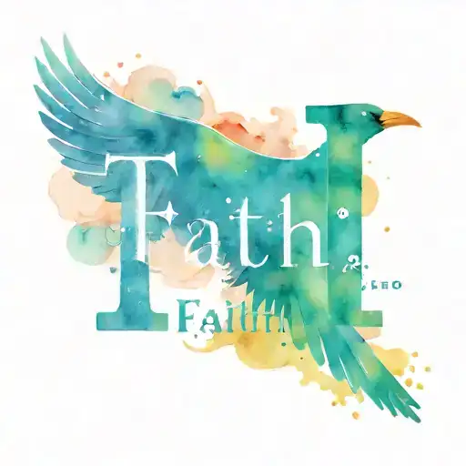 A Reb Bird Flying Through The Word Faith