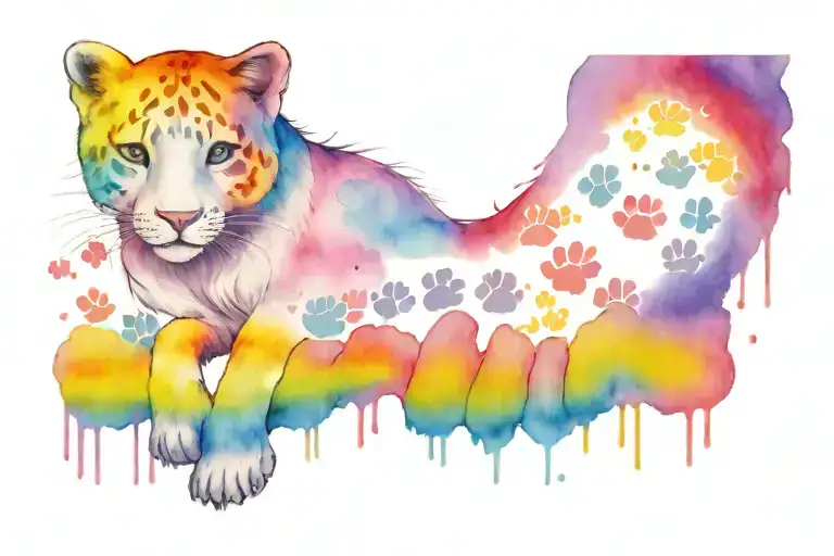 Rainbow With Paw Prints