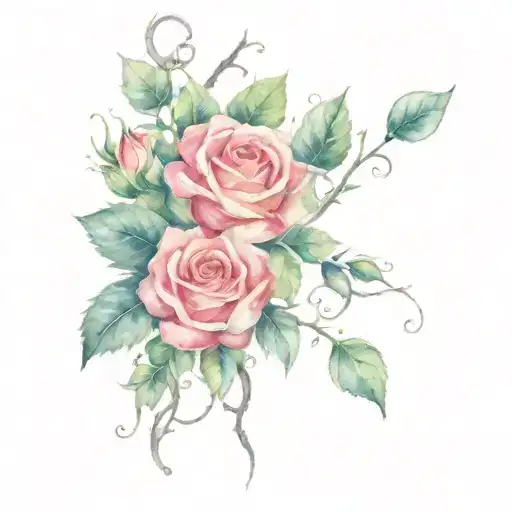 Roses Attached Into A Vine Gate