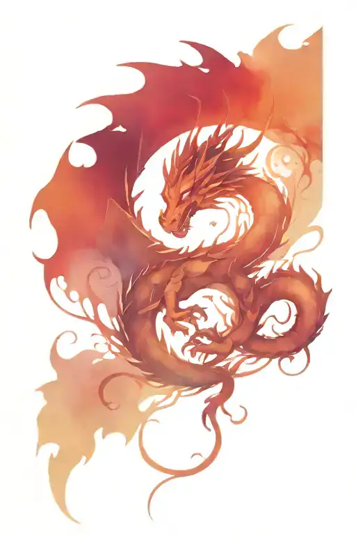 Abstract Water Color Dragon Tattoo For A Forearm
