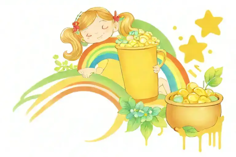 Rainbow With Pot Of Gold Parent For Children