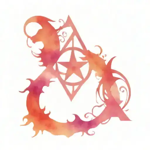 Capricorn And Gemini Star Sign With Runes And Elements Symbols