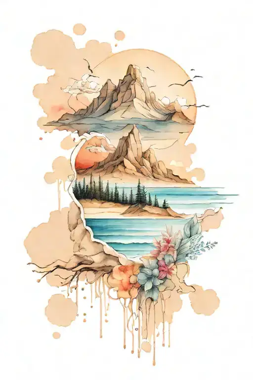 Half Beach And Half Mountains