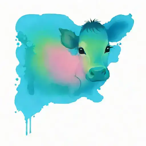 Cute Baby Cow Sitting