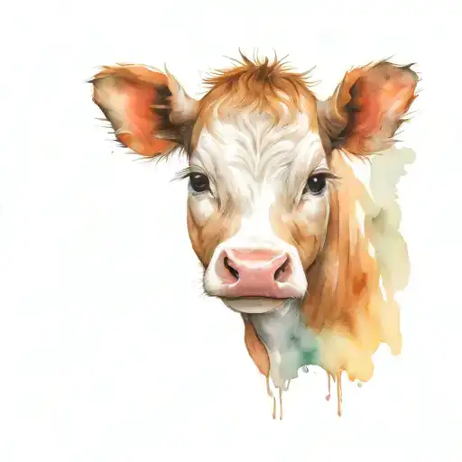 Cute Baby Cow Sitting