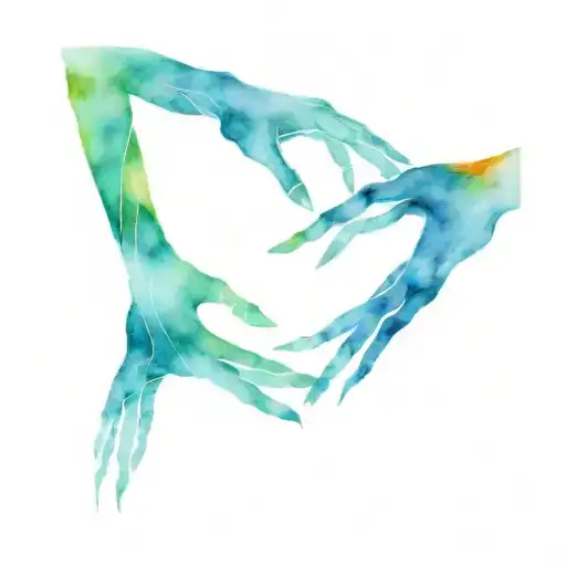 Water And Fire Hold Hands Reaching Out To Each Other